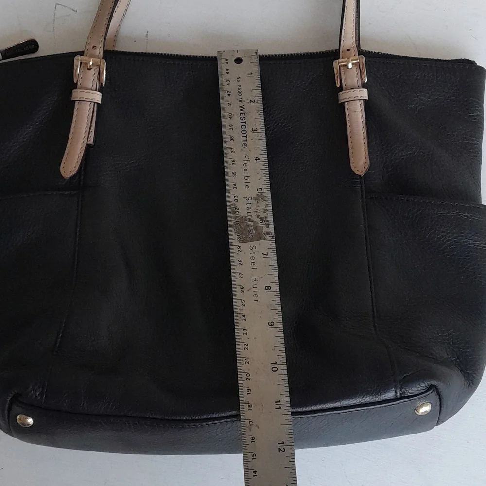 Michael Kors Jet Set Tote BLACK pebbled leather